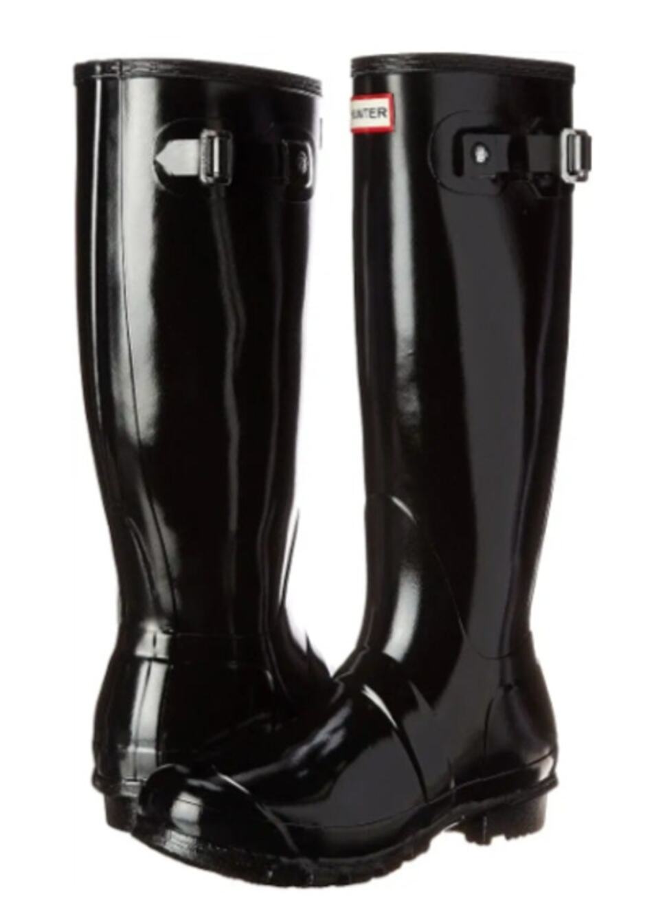 Hunter Womens Original Tall Gloss Rain Boots US 7 EU 38 Black Waterproof NWOB